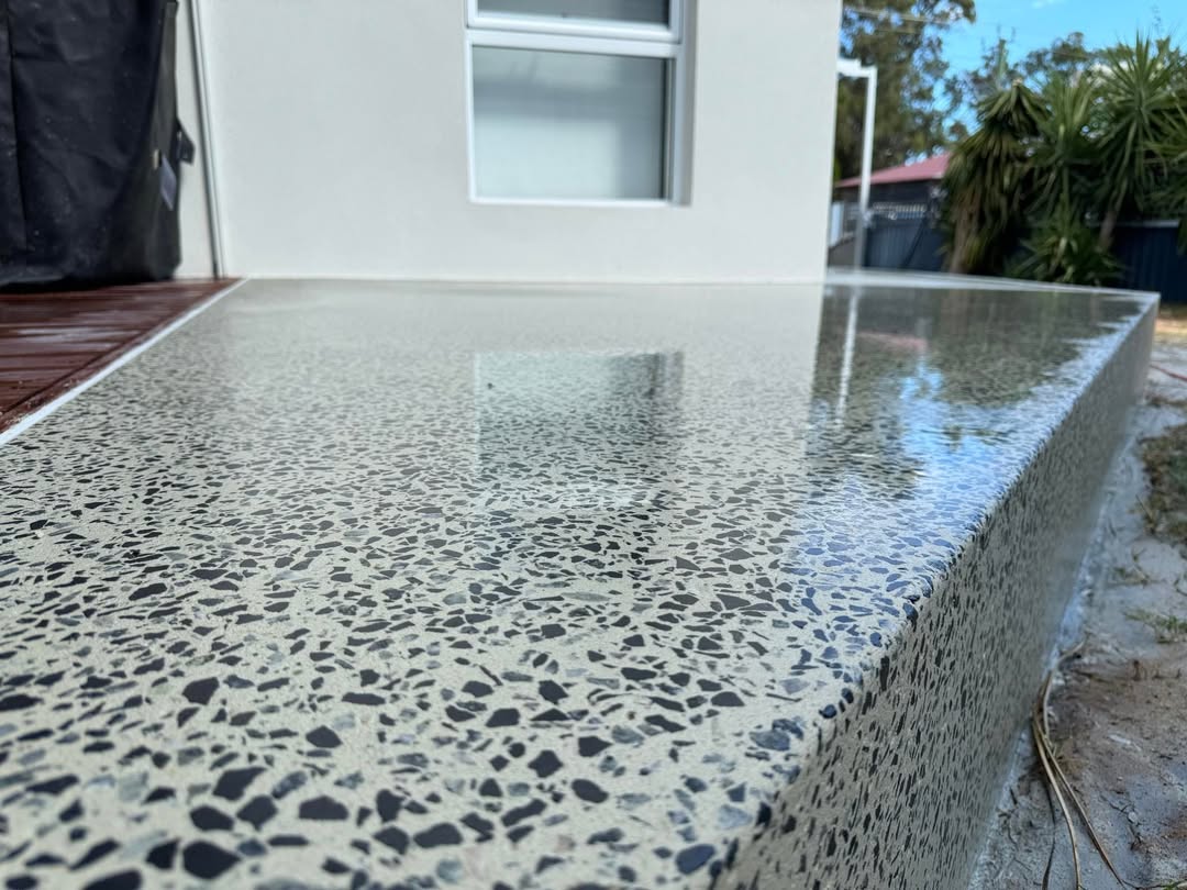 Close-up decorative concrete slab edge in Perth